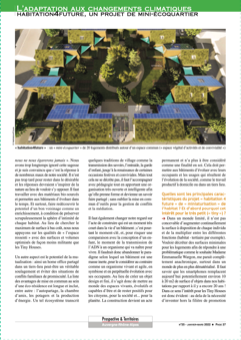 Article sur l’adaptation au réchauffement climatique avec un projet de mini écoquartier. 