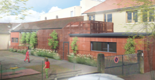 Ambient view of the extension and playground.