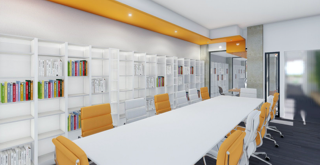 Vue de la salle de réunion.