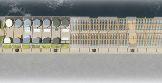 Distribution of fish farming and agricultural activities in the barge.