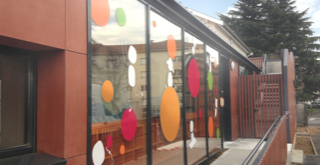 Photo of the circulation area at the entrance to the extension.