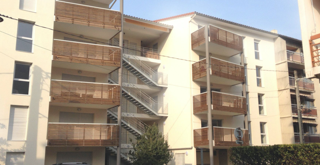 Photo of the completed flat block.