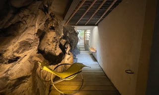 Terrasse côté montagne de la grunböx à Vienne.