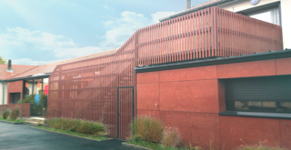 Photo of the extension as seen from the playground.